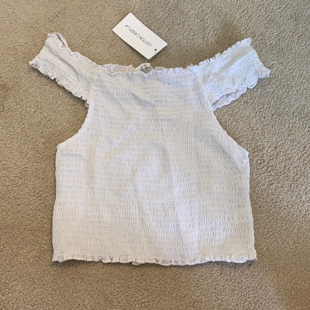 White smocked shirt